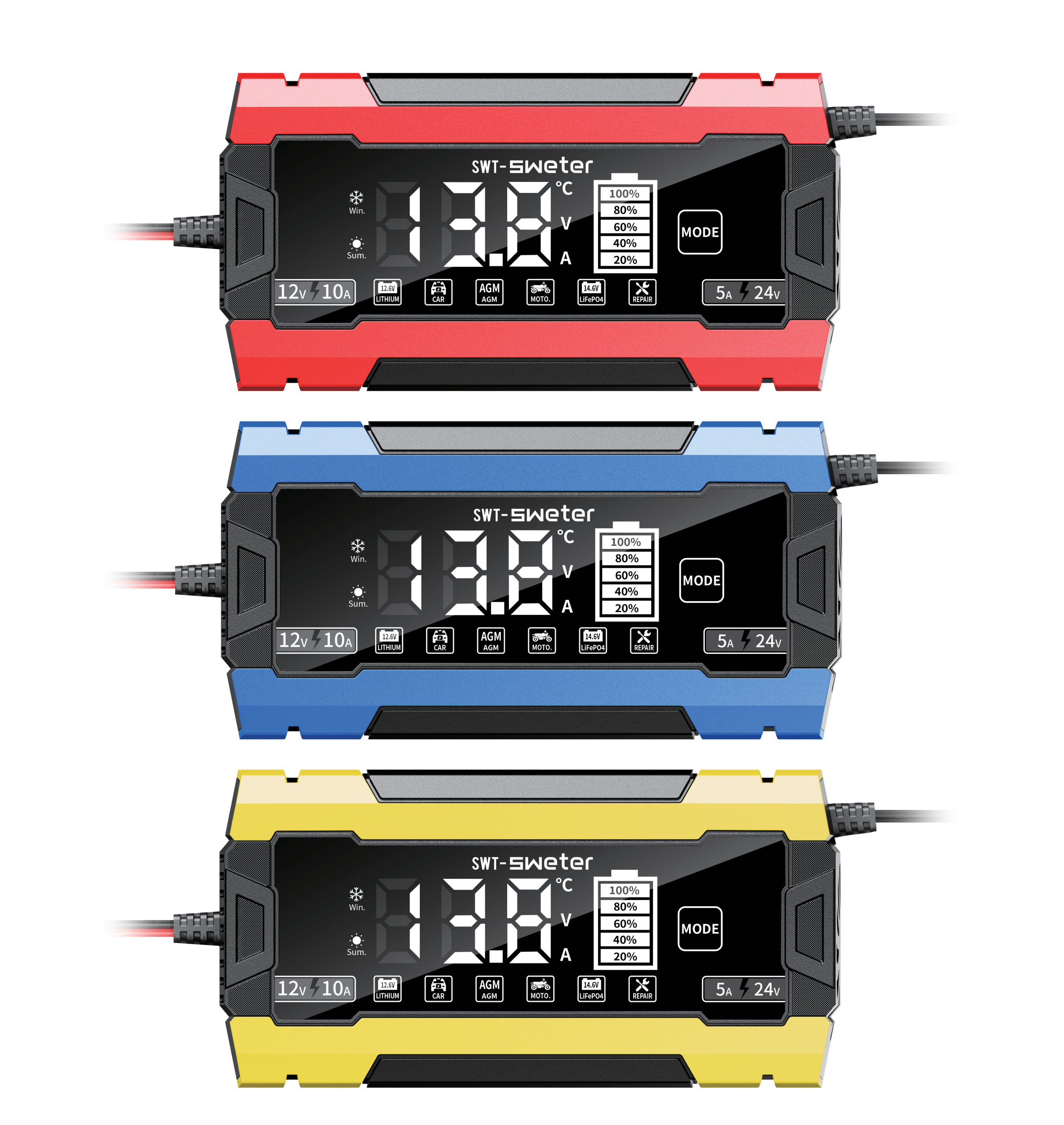 SWT-1205 12V 10A 24V 5A smart battery charger