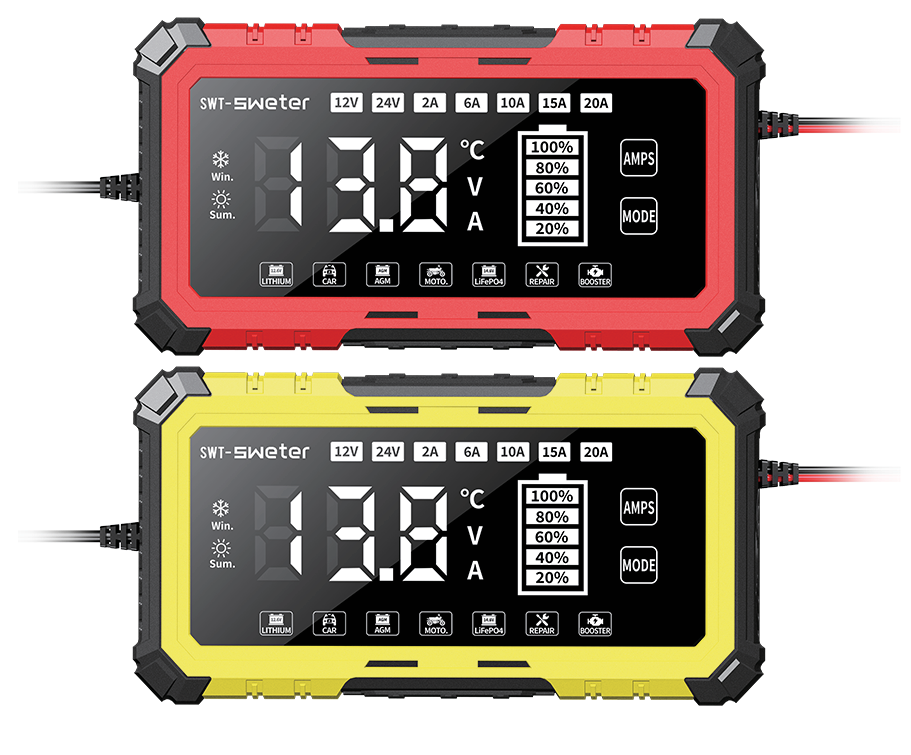 SWT-2010 12V 20A 24V 10A smart battery charger with booster