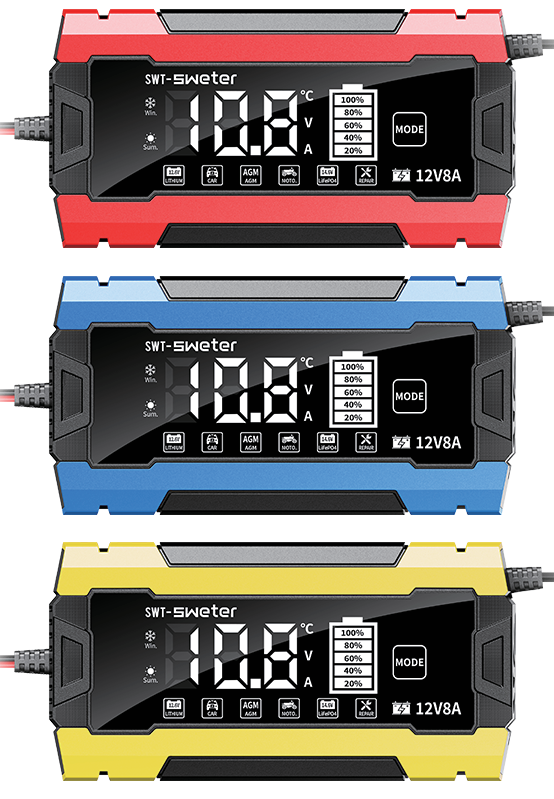 SWT-3820 12V 8A smart battery charger standard display