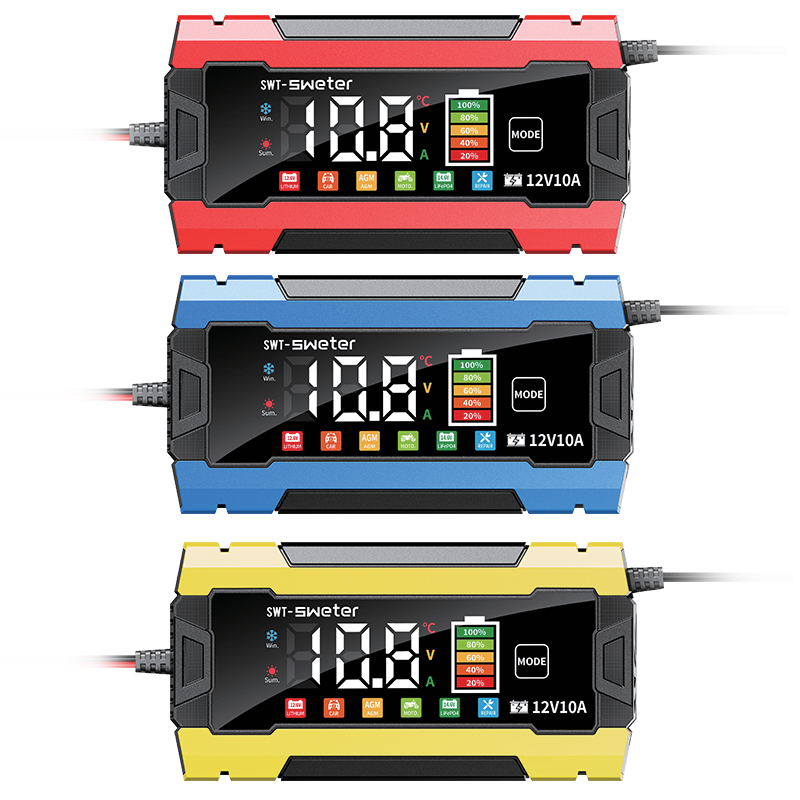 SWT-3830 12V 10A smart battery charger color display